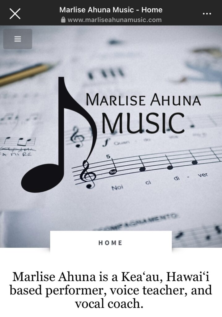 Private Vocal Lessons - Marlise Ahuna